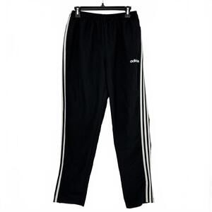 Adidas Black Track Pants with White Stripes Boys Size Large
